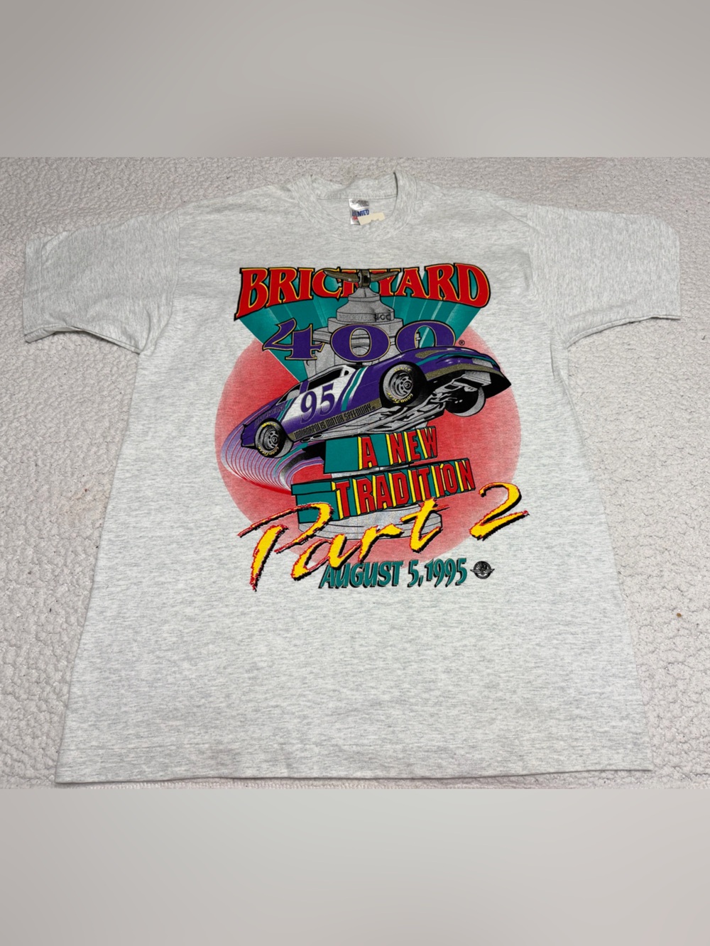NWT Vintage NASCAR T-Shirt 1995 Brickyard 400 Indianapolis Made in USA- LARGE